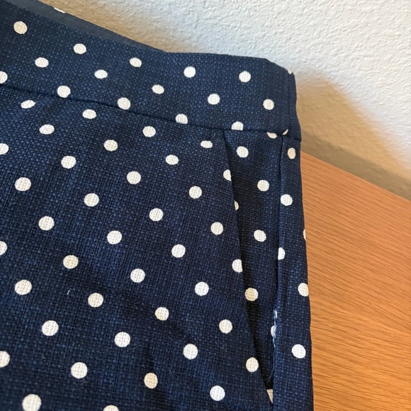 J.Crew Navy Polka Dot Shorts Size 6 | Classic Preppy Bermuda Style - Picture 3 of 6